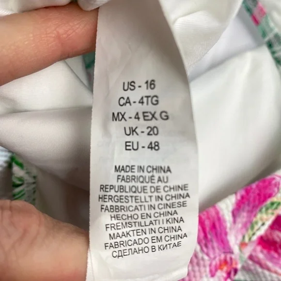 LA BLANCA Mystic Palms Cutout One Shoulder One-Piece Swimsuit Size 16 NWT - Picture 7 of 7